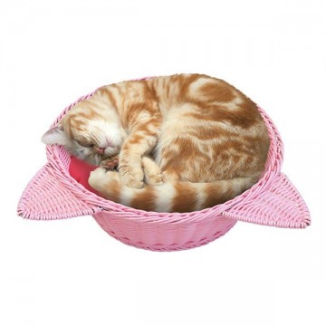 Nyanta Club Pot Shaped Rattan Style Bed Pink